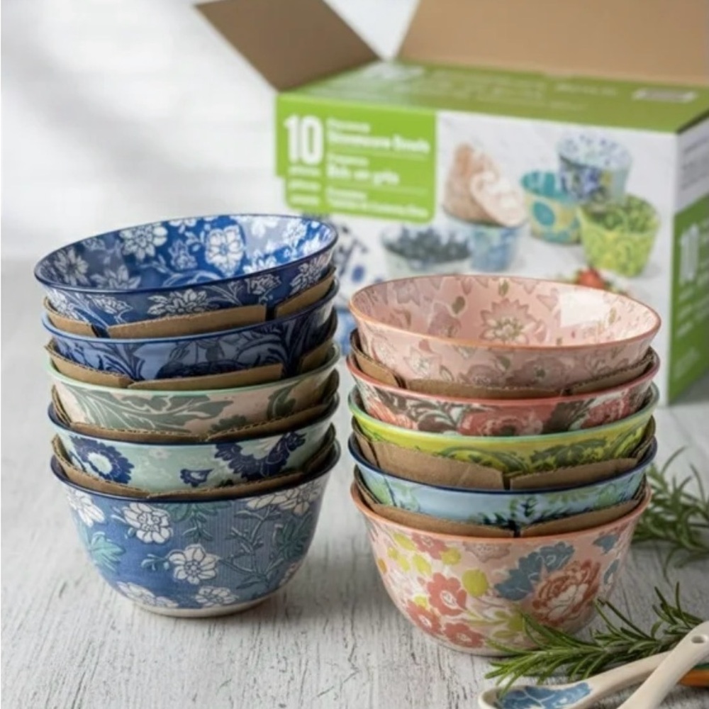 Provence Floral Stoneware Bowl Set - Multicolor (10 pc) - Picture 2 of 5